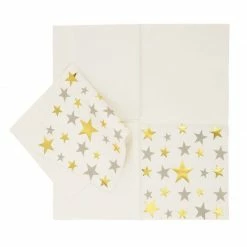 Blue Panda 100-Pack Disposable Paper Napkins With Silver And Gold Foil Stars Designs For Holiday And New Year’s Eve Parties, 3-Ply, White, 5 X 5 Inches 15 Blue Panda 100-Pack Disposable Paper Napkins With Silver And Gold Foil Stars Designs For Holiday And New Year’s Eve Parties, 3-Ply, White, 5 X 5 Inches