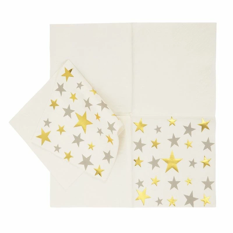 Blue Panda 100-Pack Disposable Paper Napkins With Silver And Gold Foil Stars Designs For Holiday And New Year’s Eve Parties, 3-Ply, White, 5 X 5 Inches 9 Blue Panda 100-Pack Disposable Paper Napkins With Silver And Gold Foil Stars Designs For Holiday And New Year’s Eve Parties, 3-Ply, White, 5 X 5 Inches