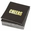 Blue Panda Cheers Party Supplies, Black Paper Napkins (5 X 5 In, Gold Foil, 50 Pack) 2 Blue Panda Cheers Party Supplies, Black Paper Napkins (5 X 5 In, Gold Foil, 50 Pack)