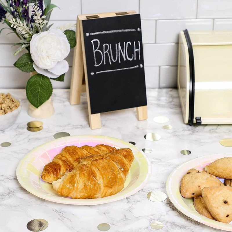 Blue Panda Pink Holographic Party Plates For Lunch, Dessert And Dinner (9 Inch, 48 Pack) 5 Blue Panda Pink Holographic Party Plates For Lunch, Dessert And Dinner (9 Inch, 48 Pack)