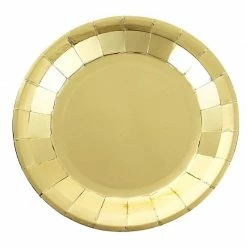 Blue Panda Paper Plates In Gold Foil Design For Birthday Party Supplies (9 In, 48 Pack)
