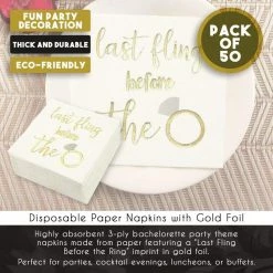 Blue Panda Bachelorette Party Supplies, Paper Napkins (5 X 5 In, 50 Pack)