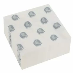 Blue Panda Elephant Paper Napkins For Baby Shower Party (6.5 X 6.5 Inches, 150 Pack)