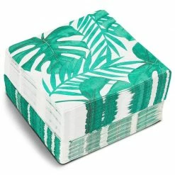 Blue Panda Tropical Leaf Paper Napkins For Hawaiian Luau Birthday Party (6.5 X 6.5 In, 150 Pack)
