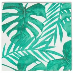 Blue Panda Tropical Leaf Paper Napkins For Hawaiian Luau Birthday Party (6.5 X 6.5 In, 150 Pack)