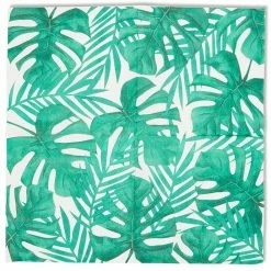 Blue Panda Tropical Leaf Paper Napkins For Hawaiian Luau Birthday Party (6.5 X 6.5 In, 150 Pack)