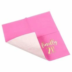 Blue Panda Finally 21 Party Decorations, Birthday Napkins (5 X 5 In, Hot Pink, 50 Pack)