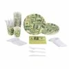 Blue Panda Money Party Supplies, Dinner Plates, Cutlery Set, Paper Cups, And Luncheon Napkins (Serves 24, 144 Pieces)