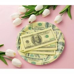 Blue Panda Money Party Supplies, Dinner Plates, Cutlery Set, Paper Cups, And Luncheon Napkins (Serves 24, 144 Pieces) 13 Blue Panda Money Party Supplies, Dinner Plates, Cutlery Set, Paper Cups, And Luncheon Napkins (Serves 24, 144 Pieces)