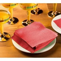 Blue Panda Cocktail Napkins - 200-Pack Disposable Paper Napkins, 2-Ply, Coral Pink, 5 X 5 Inches Folded