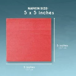 Blue Panda Cocktail Napkins - 200-Pack Disposable Paper Napkins, 2-Ply, Coral Pink, 5 X 5 Inches Folded 13 Blue Panda Cocktail Napkins - 200-Pack Disposable Paper Napkins, 2-Ply, Coral Pink, 5 X 5 Inches Folded