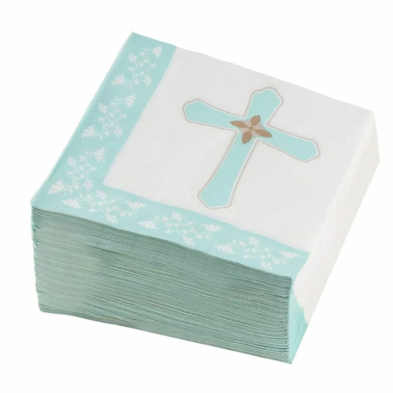 Blue Panda Religious Paper Napkins With Cross Design (White, Aqua, 6.5 X 6.5 In, 150 Pk) 9 Blue Panda Religious Paper Napkins With Cross Design (White, Aqua, 6.5 X 6.5 In, 150 Pk)