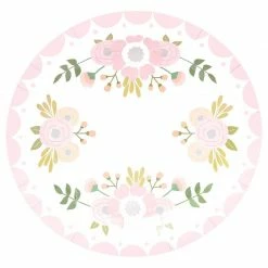 Blue Panda Pink Floral Party Supplies, Paper Plates, Napkins, Cups And Plastic Cutlery (Serves 24, 144 Pieces) Dinnerware Sets