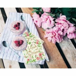 Blue Panda Engagement Party Decorations, Floral Cocktail Napkins (5 X 5 In, 100 Pack)