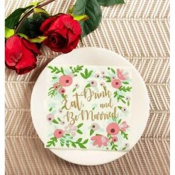 Blue Panda Engagement Party Decorations, Floral Cocktail Napkins (5 X 5 In, 100 Pack) 12 Blue Panda Engagement Party Decorations, Floral Cocktail Napkins (5 X 5 In, 100 Pack)