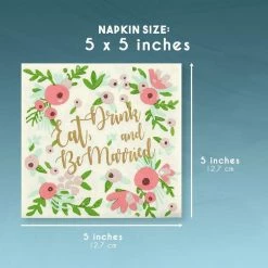 Blue Panda Engagement Party Decorations, Floral Cocktail Napkins (5 X 5 In, 100 Pack) 13 Blue Panda Engagement Party Decorations, Floral Cocktail Napkins (5 X 5 In, 100 Pack)