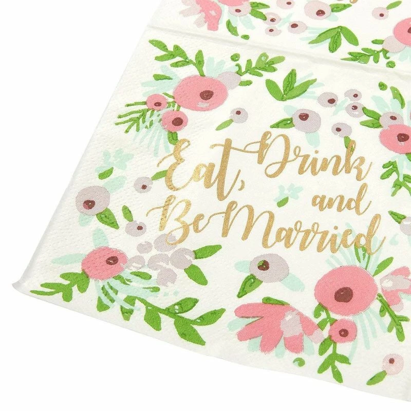 Blue Panda Engagement Party Decorations, Floral Cocktail Napkins (5 X 5 In, 100 Pack) 10 Blue Panda Engagement Party Decorations, Floral Cocktail Napkins (5 X 5 In, 100 Pack)