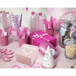 Blue Panda Girl Baby Shower Party Supplies, Paper Napkins (5 X 5 In, Pink, 100-Pack)