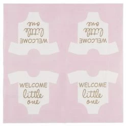 Blue Panda Girl Baby Shower Party Supplies, Paper Napkins (5 X 5 In, Pink, 100-Pack)