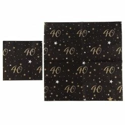 Blue Panda Dinnerware Sets 40th Birthday Party Bundle, Includes Plates, Napkins, Cups, And Cutlery (24 Guests,144 Pieces)