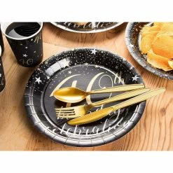 Blue Panda Dinnerware Sets 40th Birthday Party Bundle, Includes Plates, Napkins, Cups, And Cutlery (24 Guests,144 Pieces)