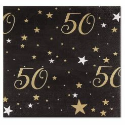 Blue Panda Dinnerware Sets 144 Pieces 50th Birthday Party Bundle, Includes Plates, Napkins, Cups, And Cutlery (24 Guests)