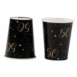 Blue Panda Dinnerware Sets 144 Pieces 50th Birthday Party Bundle, Includes Plates, Napkins, Cups, And Cutlery (24 Guests)