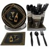 Blue Panda Special Occasions 1920s Party Supplies – Serves 24 – Includes Plates, Knives, Spoons, Forks, Cups And Napkins Perfect For Roaring 20s Themed Birthdays
