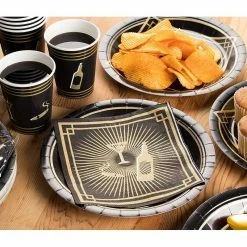 Blue Panda Special Occasions 1920s Party Supplies – Serves 24 – Includes Plates, Knives, Spoons, Forks, Cups And Napkins Perfect For Roaring 20s Themed Birthdays