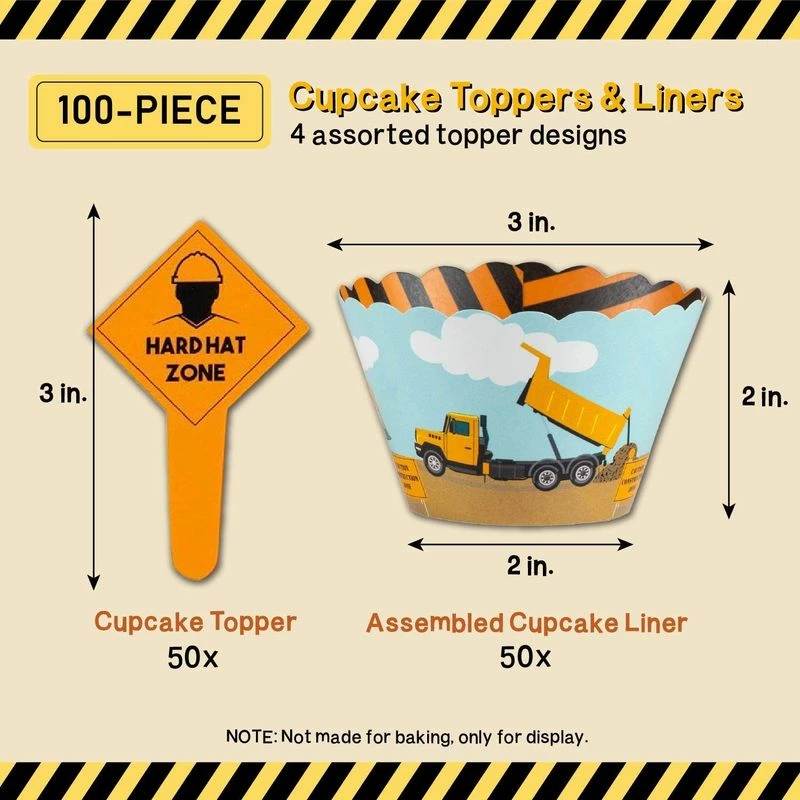 Blue Panda Special Occasions Juvale 100-Piece Construction Zone Cupcake Toppers And Wrapper Liners For Kids Birthday Party Supplies 4 Blue Panda Special Occasions Juvale 100-Piece Construction Zone Cupcake Toppers And Wrapper Liners For Kids Birthday Party Supplies