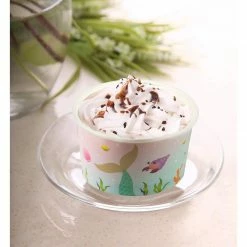 Blue Panda Ice Cream Sundae Cups - 50-Piece Disposable Paper Dessert Ice Cream Yogurt Bowls Party Supplies, Mermaid, 8-Ounce