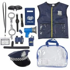 Blue Panda Halloween Costumes For Kids, Police Officer Uniform Costume (13 Pieces) Special Occasions