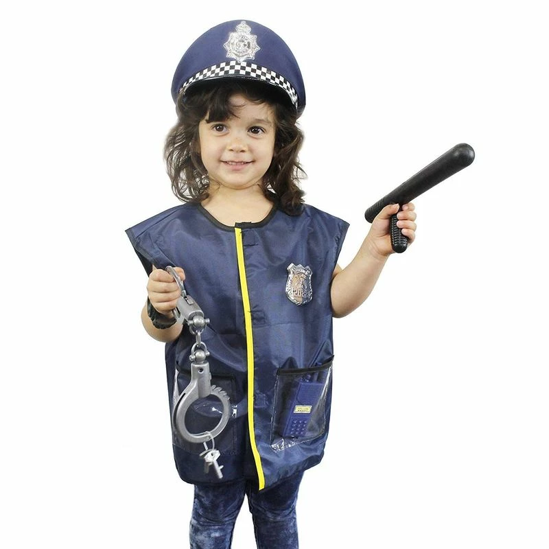 Blue Panda Halloween Costumes For Kids, Police Officer Uniform Costume (13 Pieces) Special Occasions 7 Blue Panda Halloween Costumes For Kids, Police Officer Uniform Costume (13 Pieces) Special Occasions