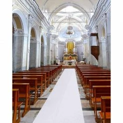 Blue Panda Wedding Aisle Runner - Essential Indoor And Outdoor Wedding Decoration, Dream Wedding Decor Supplies, Polyester Paper, White Leaf Imprint, 3 X 50 Feet Decorations