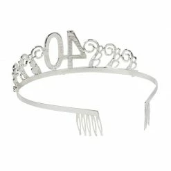 Blue Panda 40th Birthday Tiara And Sash - Gift For Women With Forty And Fabulous Satin Sash And Rhinestone Tiara Crown Set For Gift Party Supplies And Decorations