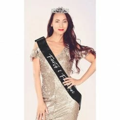 Blue Panda 40th Birthday Tiara And Sash - Gift For Women With Forty And Fabulous Satin Sash And Rhinestone Tiara Crown Set For Gift Party Supplies And Decorations