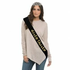 Blue Panda Special Occasions Happy Birthday Tiara And Sash Set - Rhinestone Queen Tiara With Dirty Thirty Satin Sash Decoration For 30th Birthday