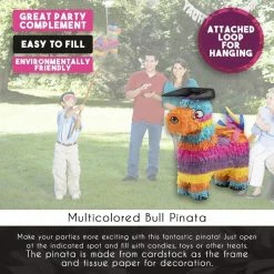 Blue Panda Bull Piñata For Kids Birthday Party Or Cinco De Mayo (14.5 X 12 X 4.8 In) 12 Blue Panda Bull Piñata For Kids Birthday Party Or Cinco De Mayo (14.5 X 12 X 4.8 In)