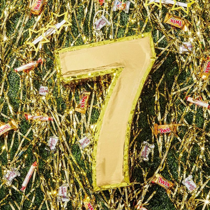 Blue Panda Small Number 7 Gold Foil Pinata, Seventh Birthday Party Supplies, 16 X 11 X 3 Inches Decorations 5 Blue Panda Small Number 7 Gold Foil Pinata, Seventh Birthday Party Supplies, 16 X 11 X 3 Inches Decorations