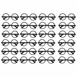 Special Occasions Blue Panda 24-Pack Nerd Glasses - Black Round Glasses Frames - Wizard Glasses For Cosplay