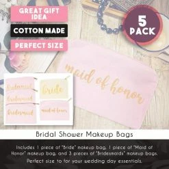 Blue Panda Bridal Shower Makeup Bag - 5-Pack Cosmetic Pouches For Wedding Favors, Bachelorette Party Gifts, And Bridal Shower Accessories, 7 X 5 Inches 11 Blue Panda Bridal Shower Makeup Bag - 5-Pack Cosmetic Pouches For Wedding Favors, Bachelorette Party Gifts, And Bridal Shower Accessories, 7 X 5 Inches