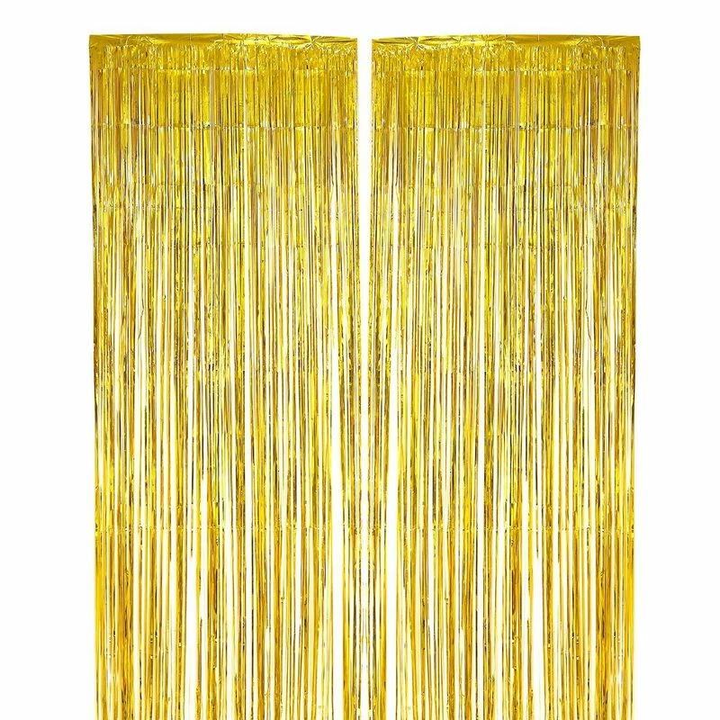 Blue Panda 2-Pack Gold Fringe Curtains - Wedding Photo Backdrop, Metallic Tinsel Foil Fringe Curtain, Party Decoration Photo Booth Background, Perfect New Years Parties - 7.9 X 3 Feet Decorations 3 Blue Panda 2-Pack Gold Fringe Curtains - Wedding Photo Backdrop, Metallic Tinsel Foil Fringe Curtain, Party Decoration Photo Booth Background, Perfect New Years Parties - 7.9 X 3 Feet Decorations