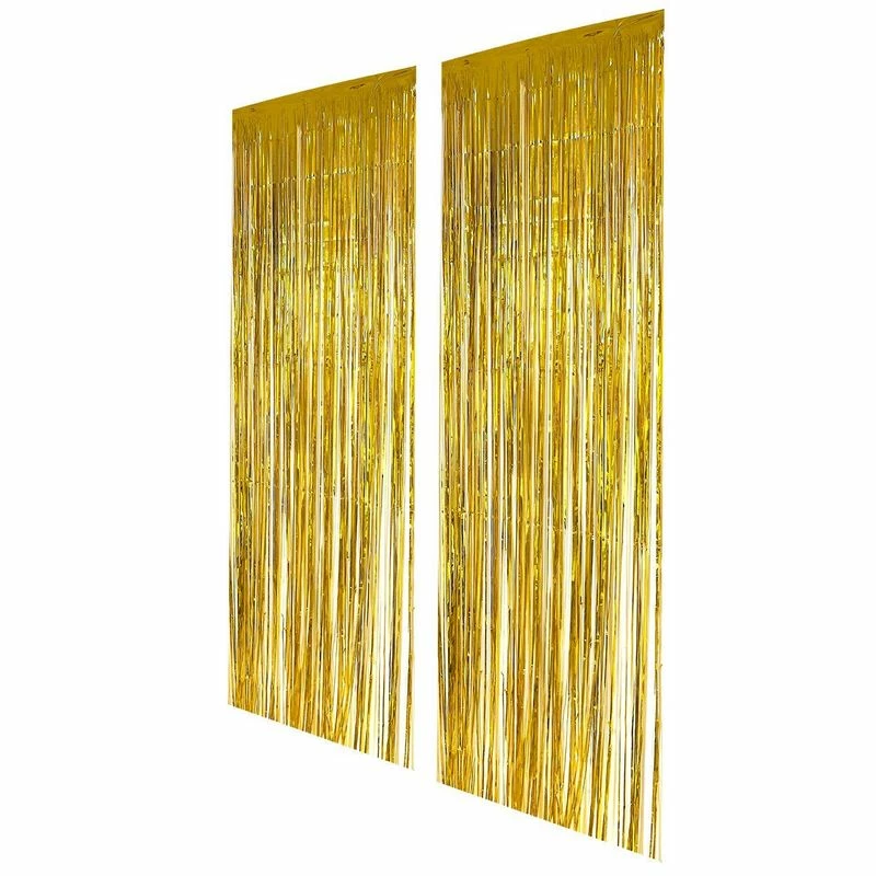 Blue Panda 2-Pack Gold Fringe Curtains - Wedding Photo Backdrop, Metallic Tinsel Foil Fringe Curtain, Party Decoration Photo Booth Background, Perfect New Years Parties - 7.9 X 3 Feet Decorations 5 Blue Panda 2-Pack Gold Fringe Curtains - Wedding Photo Backdrop, Metallic Tinsel Foil Fringe Curtain, Party Decoration Photo Booth Background, Perfect New Years Parties - 7.9 X 3 Feet Decorations