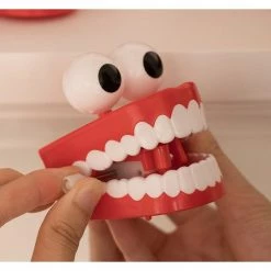 Blue Panda Wind Up Chomping & Chattering Teeth Toys, Halloween Party Favors (6 Pack)