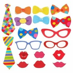 Blue Panda 72-Pack Circus Photo Booth Props - Carnival Circus Party Backdrop Decorations, Selfie Props, Photo Booth Accessories, Party Supplies, Assorted Colors