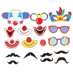 Blue Panda 72-Pack Circus Photo Booth Props - Carnival Circus Party Backdrop Decorations, Selfie Props, Photo Booth Accessories, Party Supplies, Assorted Colors