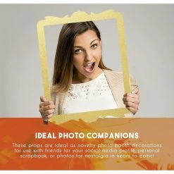 Blue Panda Photo Booth Frame - 8-Pack Gold Glitter Picture Frame Party Supplies, Selfie Frame Cutouts, Party Favors For Wedding, Birthday Party, Bridal Shower, Bachelorette Party Decorations 10 Blue Panda Photo Booth Frame - 8-Pack Gold Glitter Picture Frame Party Supplies, Selfie Frame Cutouts, Party Favors For Wedding, Birthday Party, Bridal Shower, Bachelorette Party Decorations