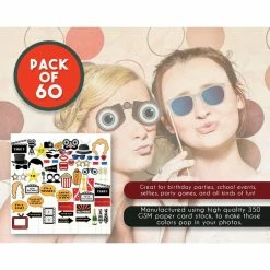 Blue Panda Movie Night Photo-Booth Props – 60-Pack Hollywood Party Selfie Photo Props Accessories, Birthday Party Supplies On Bamboo Sticks, Assorted Designs Special Occasions 12 Blue Panda Movie Night Photo-Booth Props – 60-Pack Hollywood Party Selfie Photo Props Accessories, Birthday Party Supplies On Bamboo Sticks, Assorted Designs Special Occasions