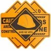 Special Occasions Blue Panda 16-Pack Under Construction Zone Sign Cutouts For Kids Birthday Party Supplies, Assorted, 12 X 12 Inches