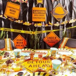 Special Occasions Blue Panda 16-Pack Under Construction Zone Sign Cutouts For Kids Birthday Party Supplies, Assorted, 12 X 12 Inches